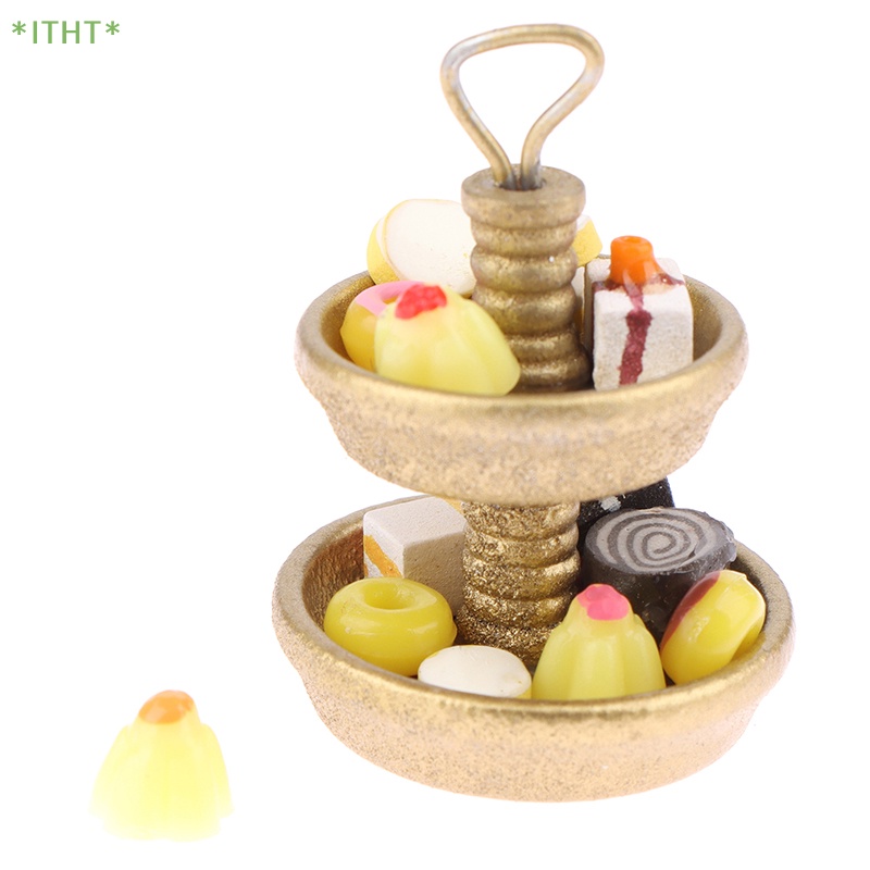 Khay Đựng Bánh Tráng Miệng Hai Tầng Trang Trí Nhà Búp Bê 1: 12 Mới