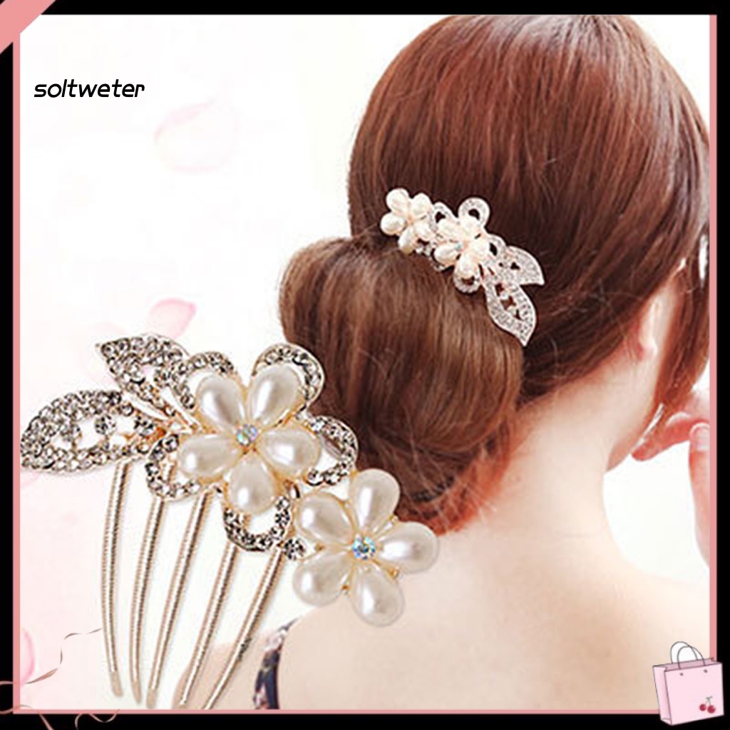 Lược Cài Tóc Năm Răng Đính Đá Lấp Lánh Dễ Sử Dụng