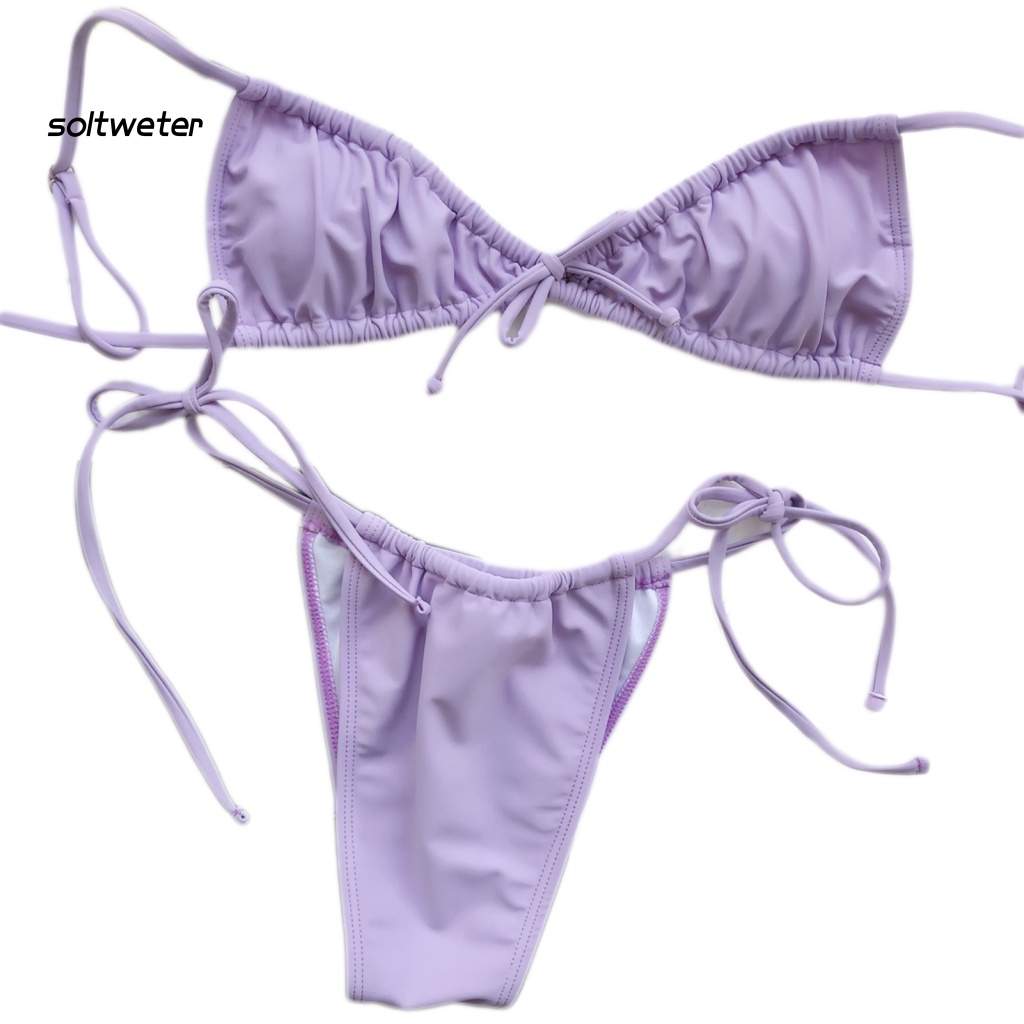 Bộ Đồ Bơi 2 Mảnh Màu Sắc Đơn Giản Thoải Mái Phù Hợp Cho Mùa Hè