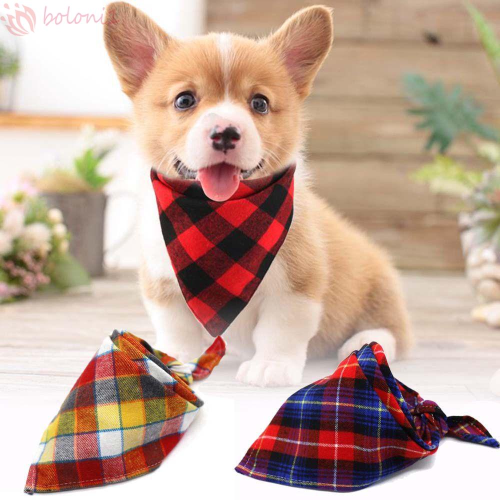 [COD] Khăn Choàng Cổ Mềm Mại Họa Tiết Sọc Caro Thời Trang Cho Thú Cưng