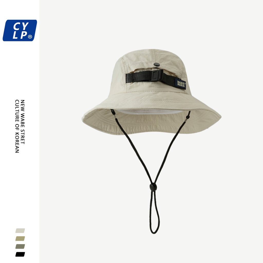 Mũ Bucket Chống Nắng Thoáng Khí Nhanh Khô Phối Ruy Băng In Chữ Thời Trang Mùa Hè Cho Nữ