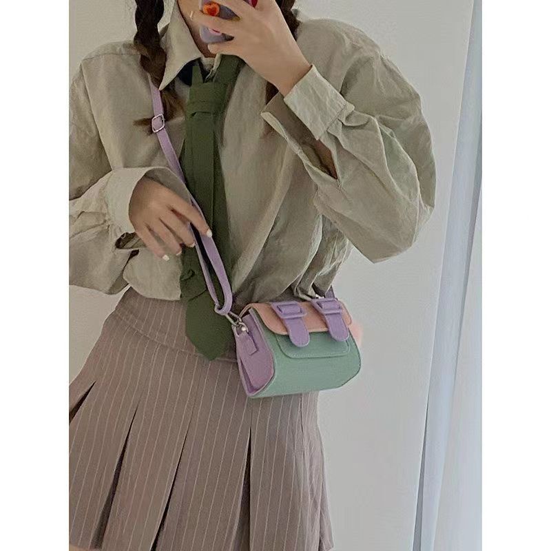 Túi Đeo Chéo Hình Vuông Nhỏ Nhắn Màu Tương Phản Thời Trang Mùa Hè 2023 Dành Cho Nữ