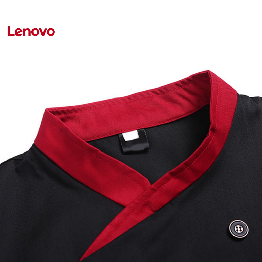 Áo Đầu Bếp Ngắn Tay Cổ Đứng Cài Hai Hàng Nút Họa Tiết Hoa Hướng Dương Phối Túi Cho Nam Nữ