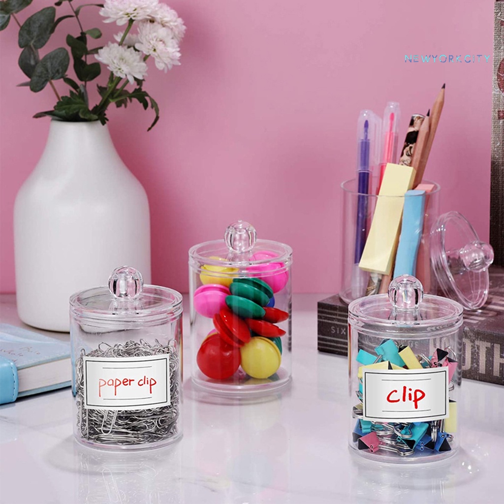 Hộp Đựng Tăm Bông Hình Tròn Bằng Acrylic Trong Suốt Chống Bụi