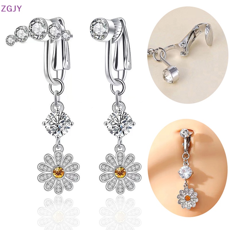 Khuyên Rốn Giả Xỏ Rốn Đính Đá Zircon Mới