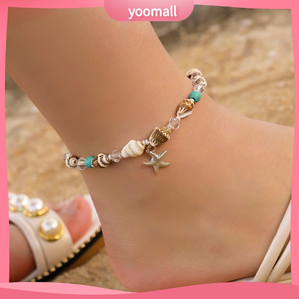 Vòng Đeo Cổ Chân Bằng Vỏ Sò Phong Cách Boho Có Thể Điều Chỉnh Dành Cho Nữ