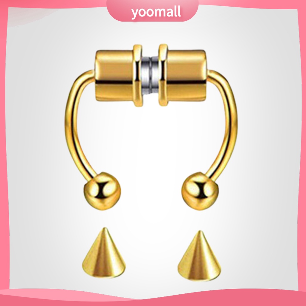 Khuyên Mũi Không Cần Xỏ Lỗ Bằng Thép Không Gỉ Tái Sử Dụng Được Thời Trang