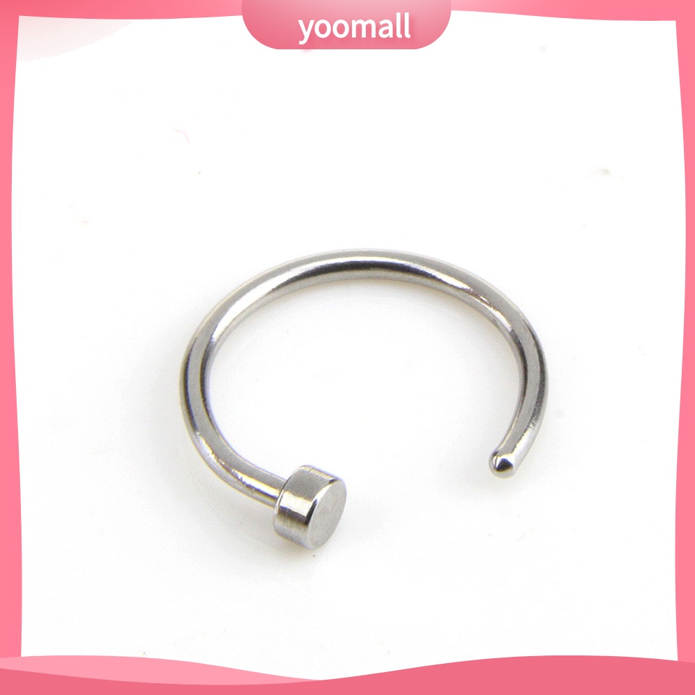 Set 14 Khuyên Mũi Thép Không Gỉ Đính Đá Nhân Tạo Thời Trang