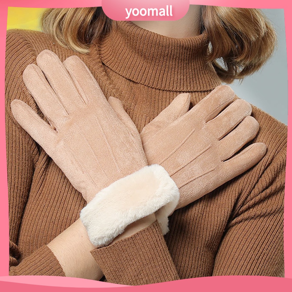 1 Đôi Găng Tay Cảm Ứng Giữ Ấm Chống Gió Bảo Vệ Ngón Tay Cho Nữ