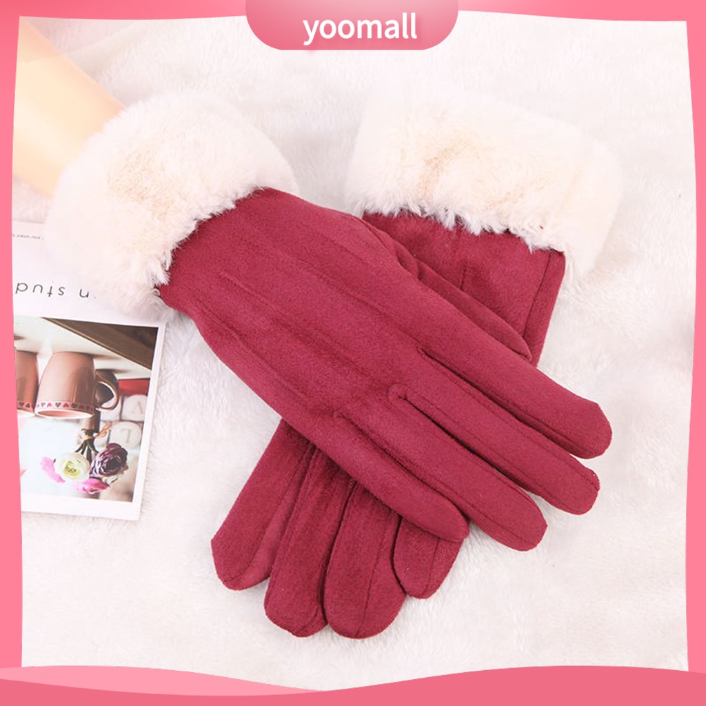 1 Đôi Găng Tay Cảm Ứng Giữ Ấm Chống Gió Bảo Vệ Ngón Tay Cho Nữ