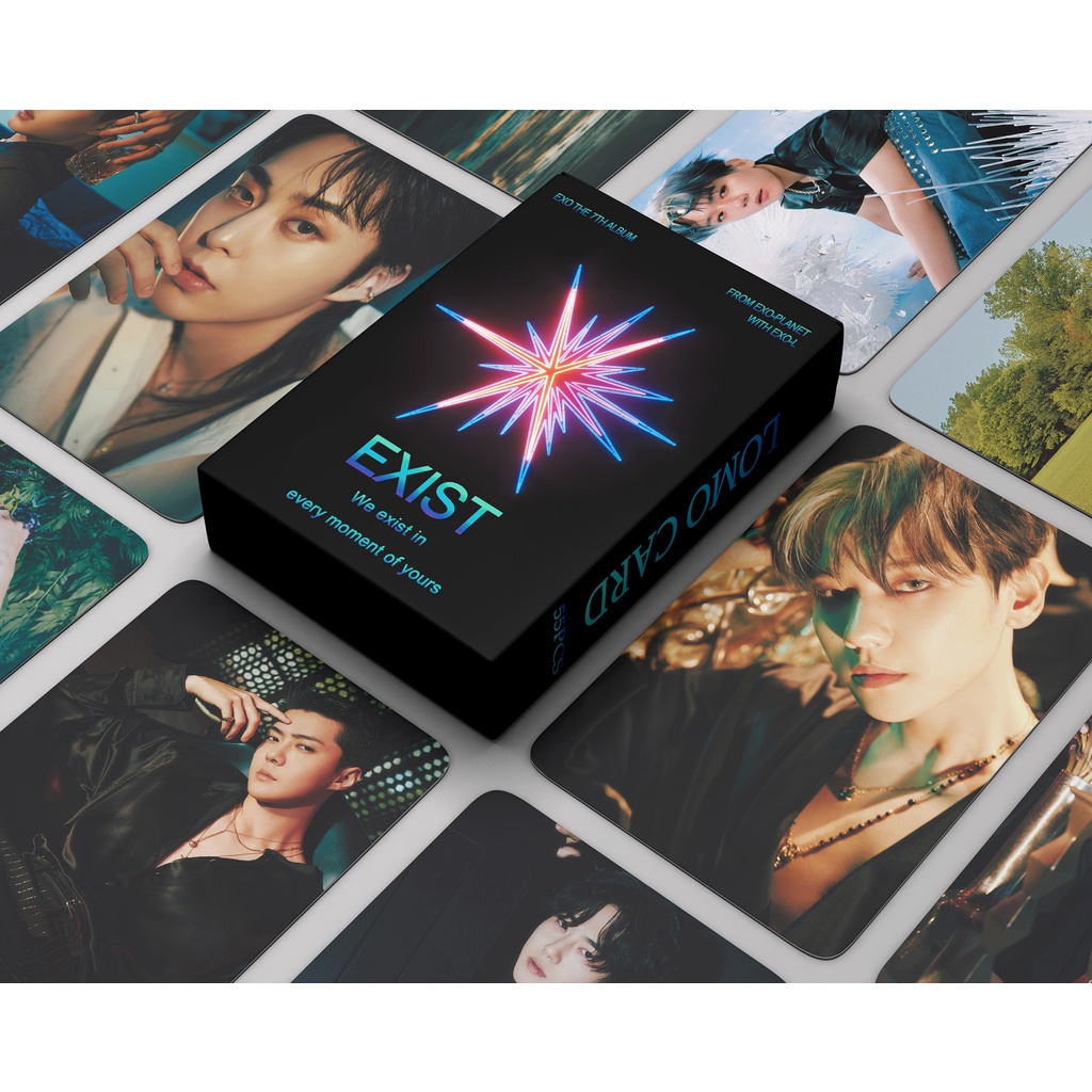 55pcs/box EXO 7th Album EXIST Photocards CREAM SODA Lomo Cards Kpop Postcards Collection LETAOTAO2023