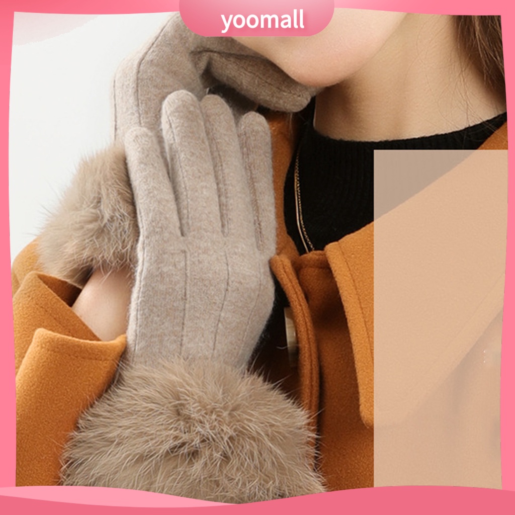 1 Đôi Găng Tay Giữ Ấm Dày Dặn Tiện Dụng Khi Đạp Xe / Trượt Ván Cho Nữ