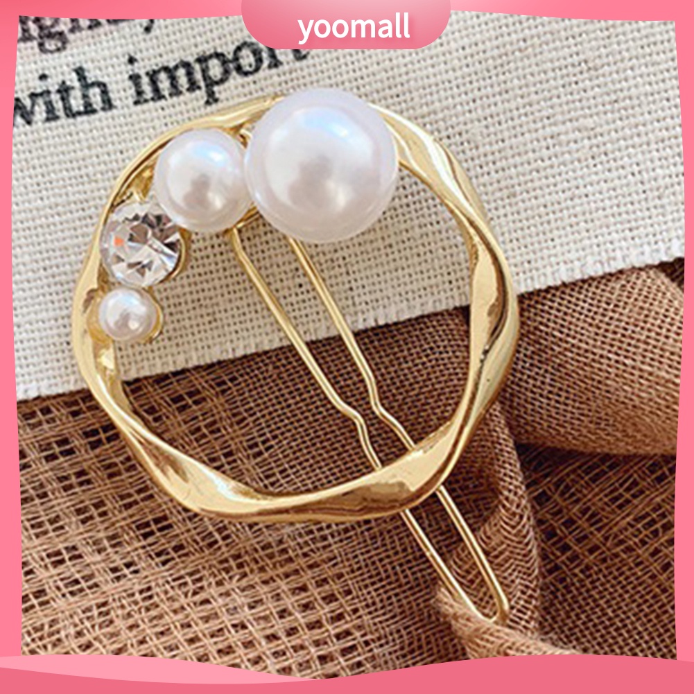 Kẹp Tóc Đính Ngọc Trai Giả Họa Tiết Trái Tim Thời Trang Cho Nữ