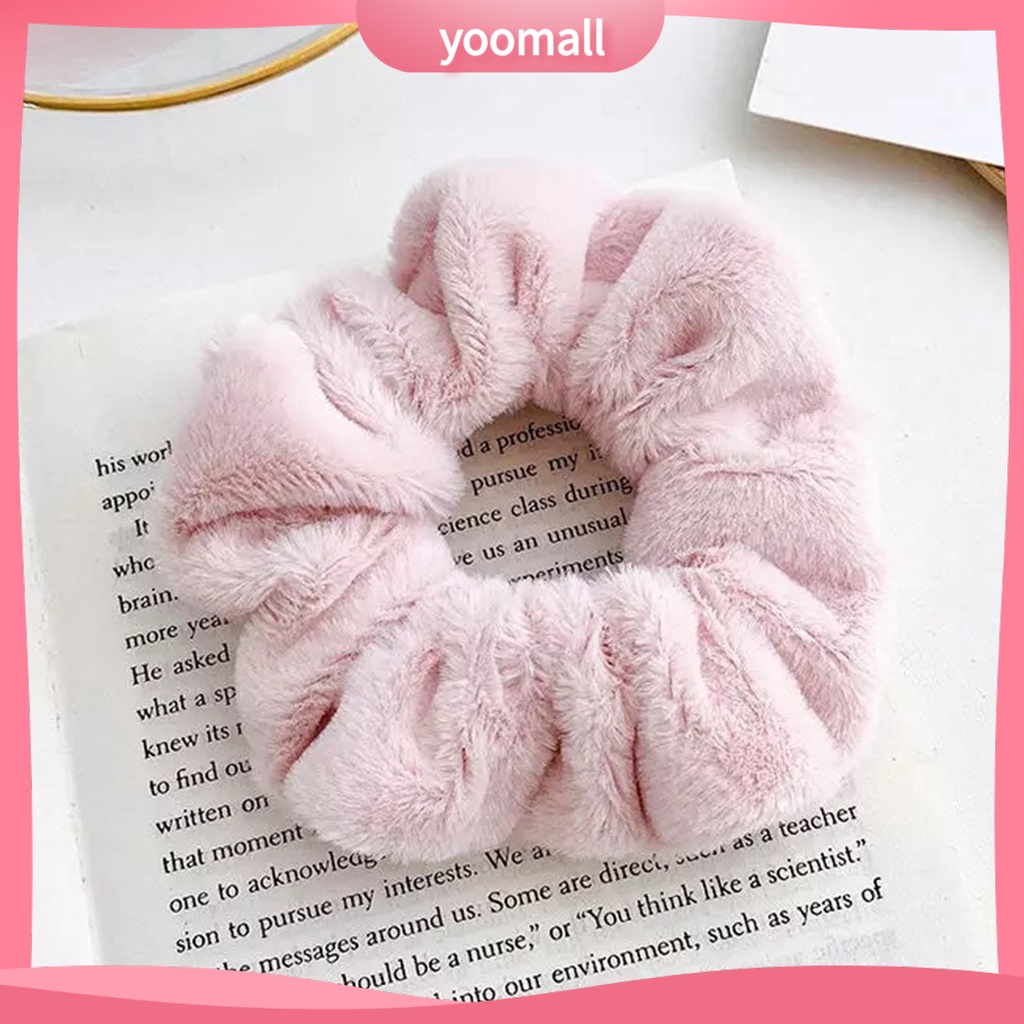 Dây Cột Tóc Màu Trơn Mềm Mại Giữ Ấm Mùa Đông Cho Nữ