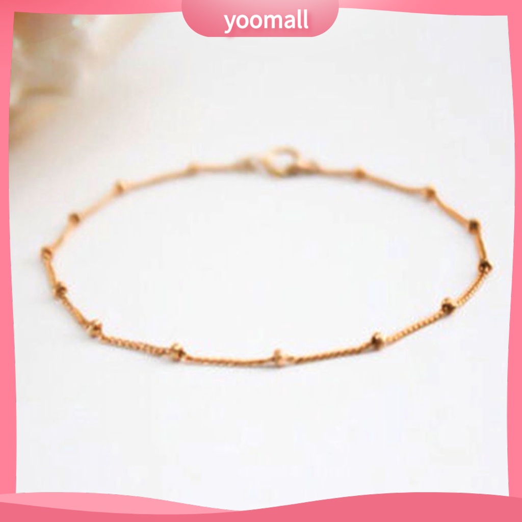 [YM] Vòng Tay Chuỗi Hạt Nhỏ Màu Trơn Chống Mài Mòn Mặc Hàng Ngày Cho Nữ