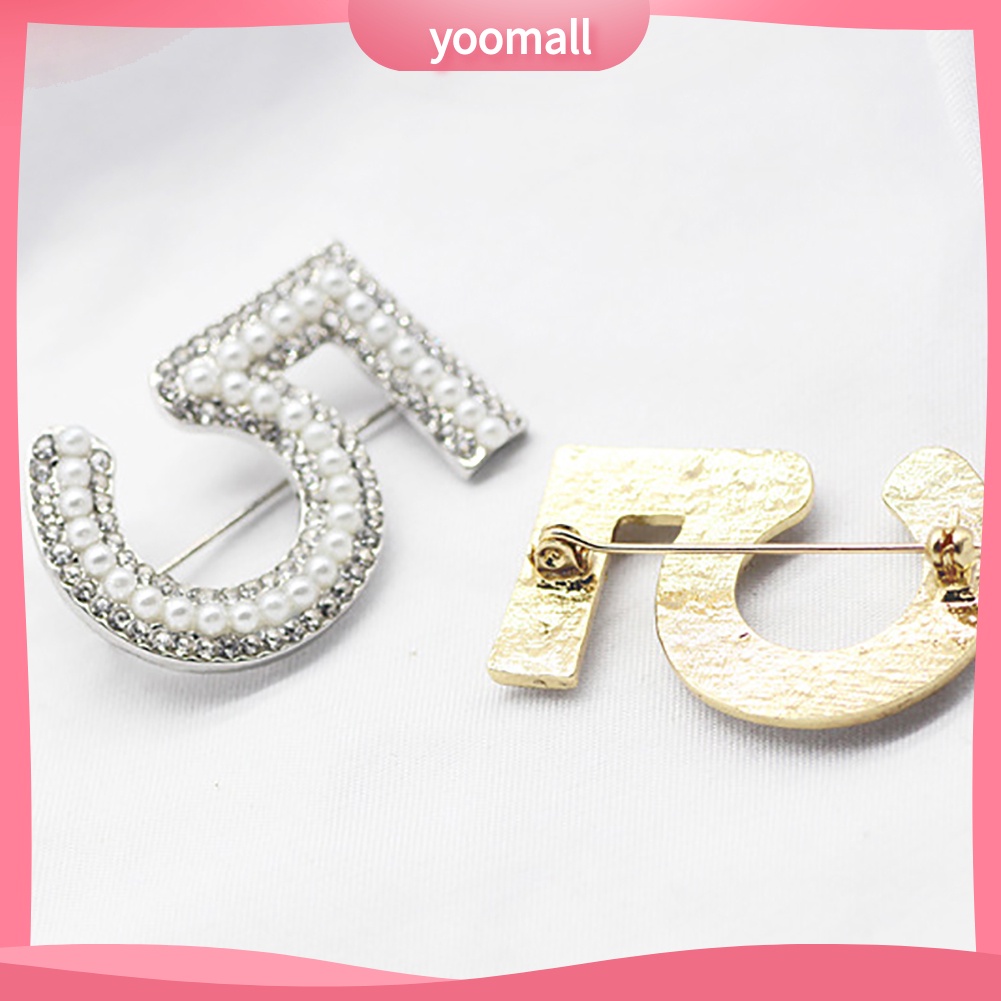 Ghim Cài Áo Đính 5 Viên Ngọc Trai Nhân Tạo Thời Trang Dành Cho Nữ