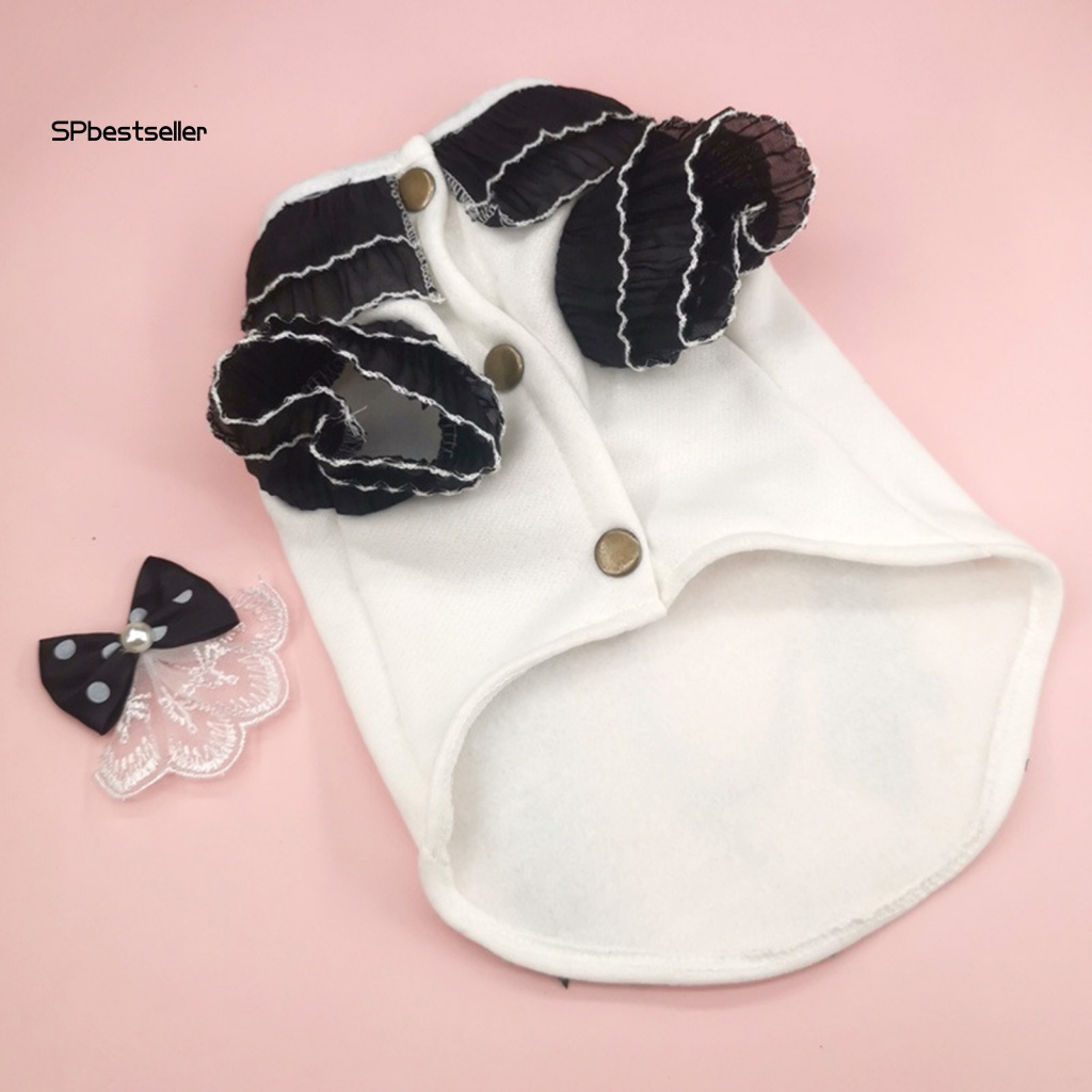 Set 1 Bộ Băng Đô Và Áo Khoác Cardigan Đính Nơ Thoải Mái Dành Cho Thú Cưng