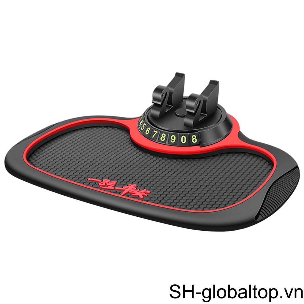Thảm Lót Giữ Điện Thoại / Kính Mát Chống Trượt Màu Đỏ Cho Bảng Điều Khiển Xe Hơi