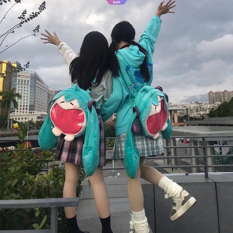 Ba Lô Nhung Bông Hình Hatsune Miku Dễ Thương Cho Nữ