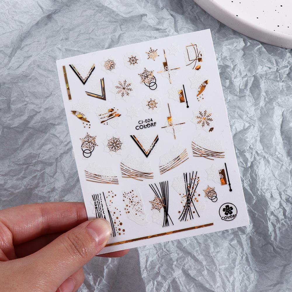 OCEANMAP Miếng Dán Trang Trí Móng Tay Họa Tiết Hoạt Hình Phong Cách Giáng Sinh