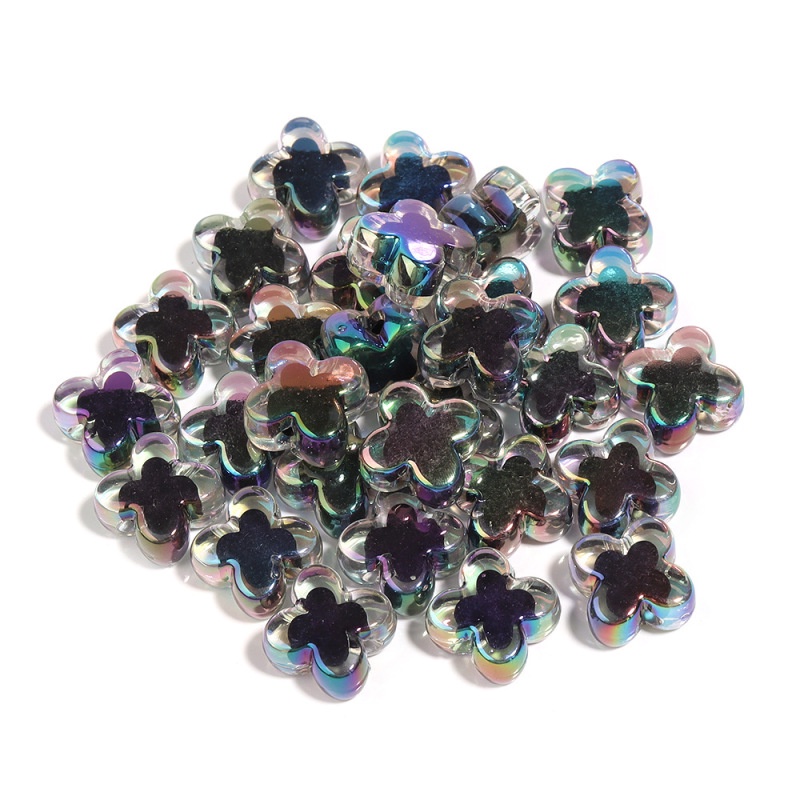 Set 10 Chuỗi Hạt Acrylic Màu Đen Dùng Làm Trang Sức DIY