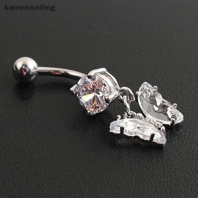 Khuyên Rốn Hình Bướm Đính Đá Zircon Thời Trang Cho Nữ