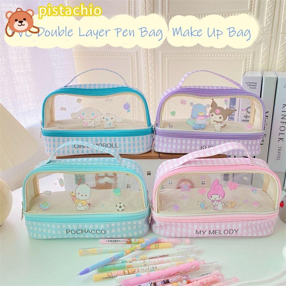 PISTA Túi Đựng Bút Bằng PVC Di Động Tiện Dụng Cho Học Sinh