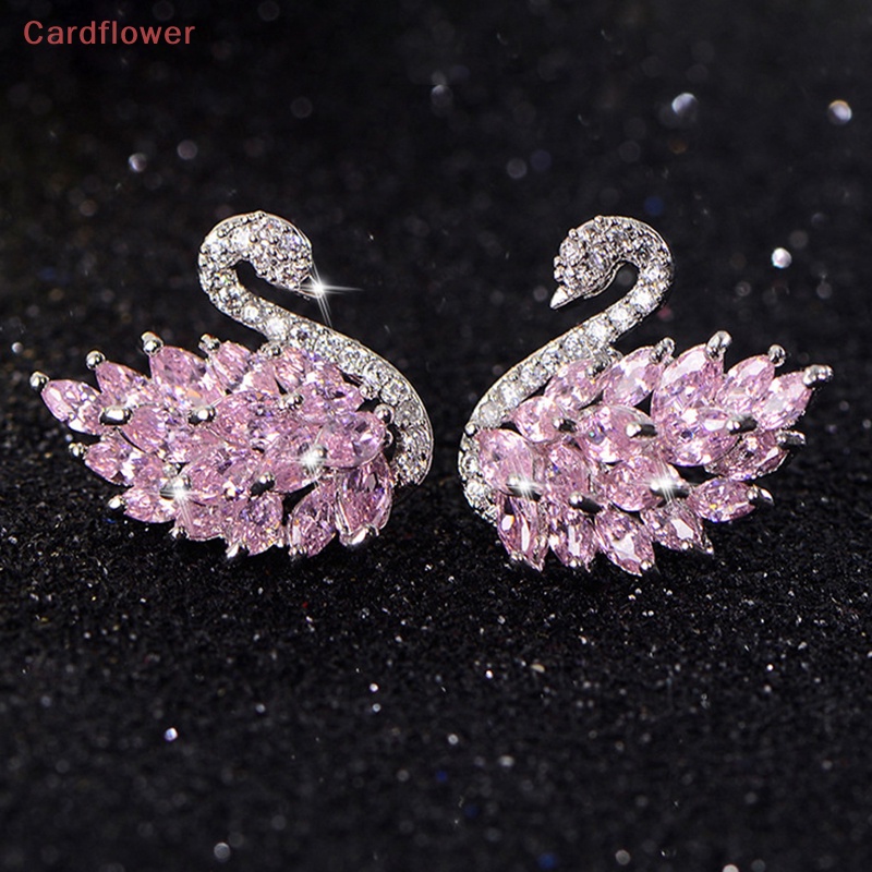 1 Đôi Bông Tai Hình Thiên Nga Đen Trắng 925 Đính Đá Thời Trang Dành Cho Nữ