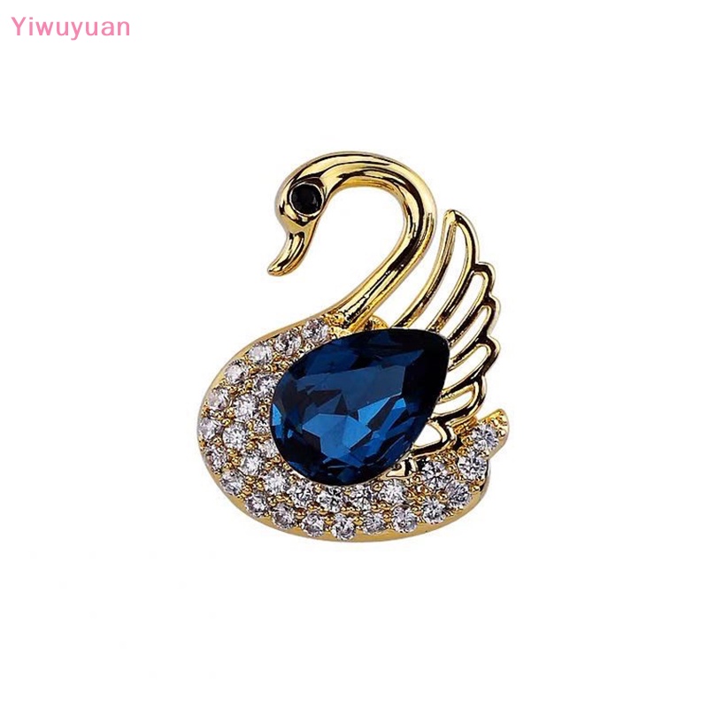 &lt; Yiwuyuan &gt; Ghim Cài Áo Hình Thiên Nga Đính Đá Zircon Thanh Lịch Sáng Tạo Thời Trang Dành Cho Nữ