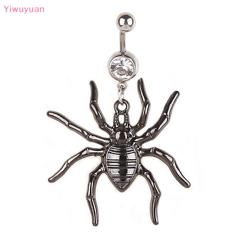 Khuyên Rốn Thép Không Gỉ Hình Nhện Đính Đá Thời Trang Mới