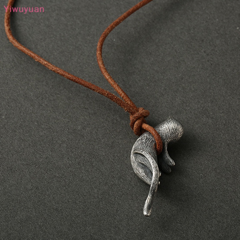 < Yiwuyuan > Vòng Cổ Choker Dây Thừng Mặt Mèo Dễ Thương Màu Nâu Phong Cách Harajuku Vintage Làm Quà Tặng Ngày Cưới Mới