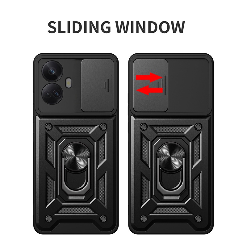 Ốp Điện Thoại Kiểu Giáp Bảo Vệ Camera Có Nam Châm Cho Realme 10 Pro Plus 5G
