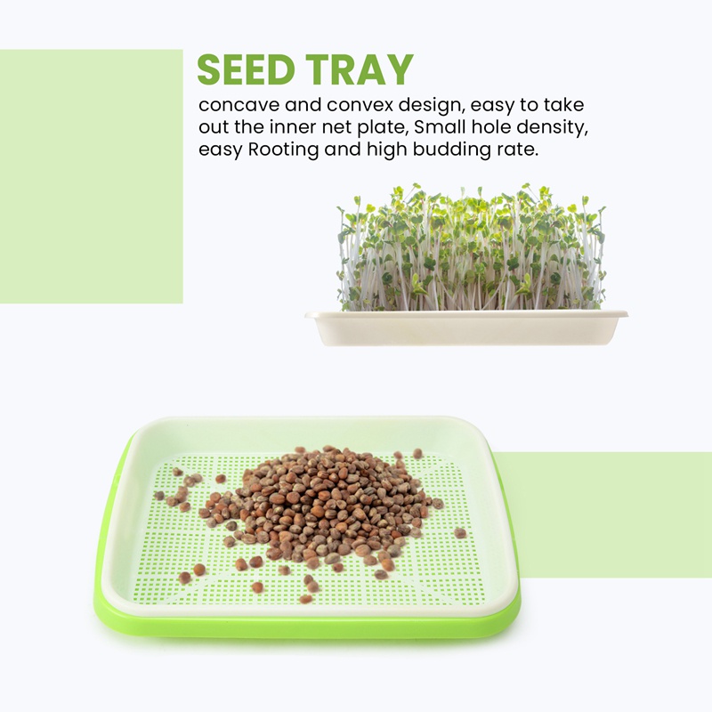 Set 5 Khay Trồng Cây Mầm Bằng Chất Liệu Lúa Mạch An Toàn Cho Sức Khỏe