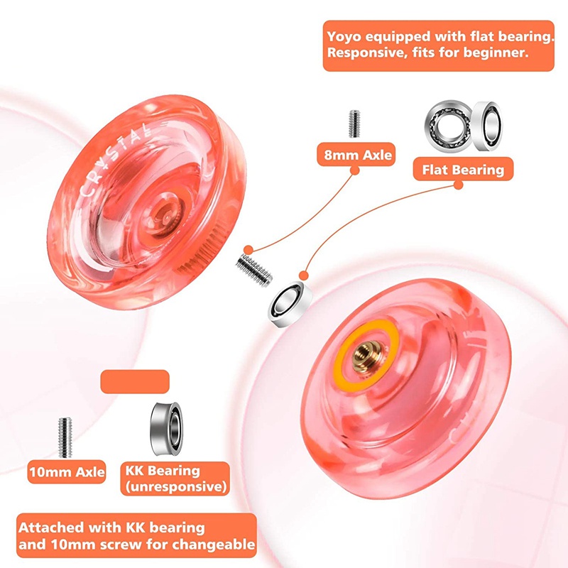 Magicyoyo k2 plus crystal responsive yoyo, yo-yo mục đích kép với vòng bi không phản hồi thay thế cho trung gian