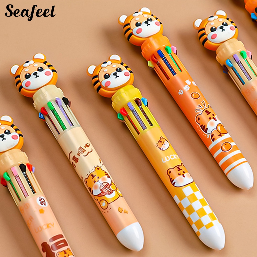 Bút Bi 10 Màu Tùy Chọn Nhanh Khô Bằng Nhựa Tiện Dụng