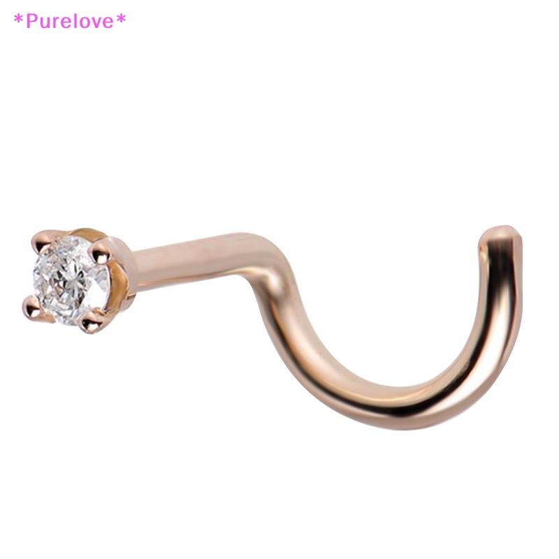 Set 5 Khuyên Mũi Thép Không Gỉ Đính Đá Zircon Mới