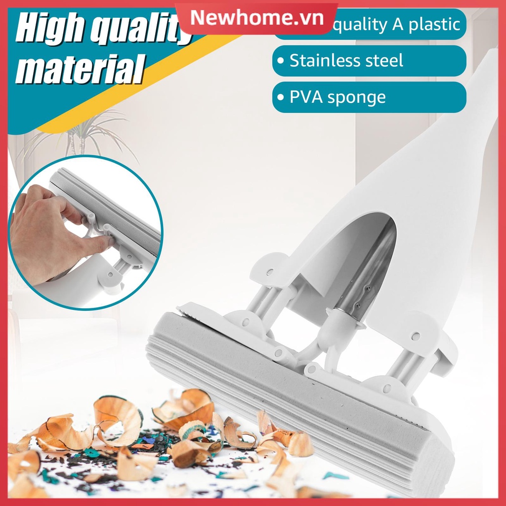 Cây Lau Nhà Xốp Mini Kèm 2 Đầu Mút Thay Thế Siêu Thấm Hút Tự Đóng Băng Cầm Tay SHOPTKC6768