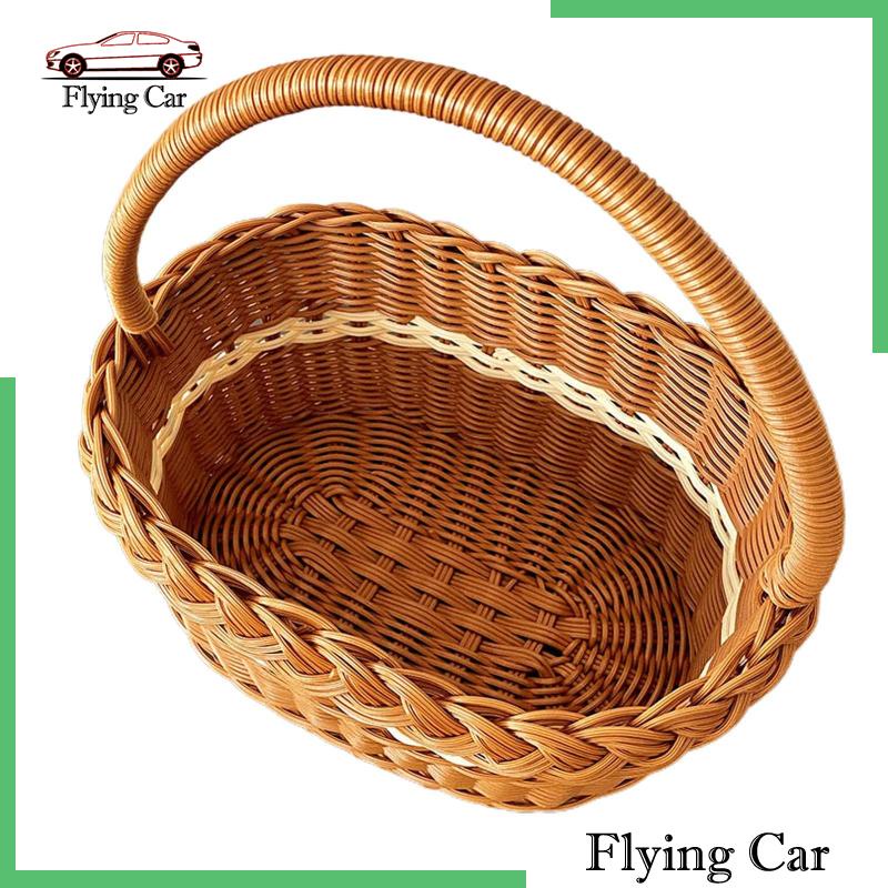 Giỏ Đan Tay Có Tay Cầm Dùng Đựng Trứng / Trái Cây Khi Đi Cắm Trại