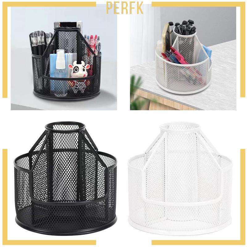 Giá Đỡ Cọ Trang Điểm 5 Ngăn Xoay 360 Độ Bằng Kim Loại Tiện Lợi