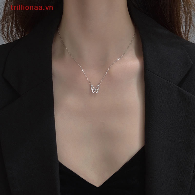 Vòng cổ Mặt Bướm Đính Đá Sang Trọng Cho Nữ