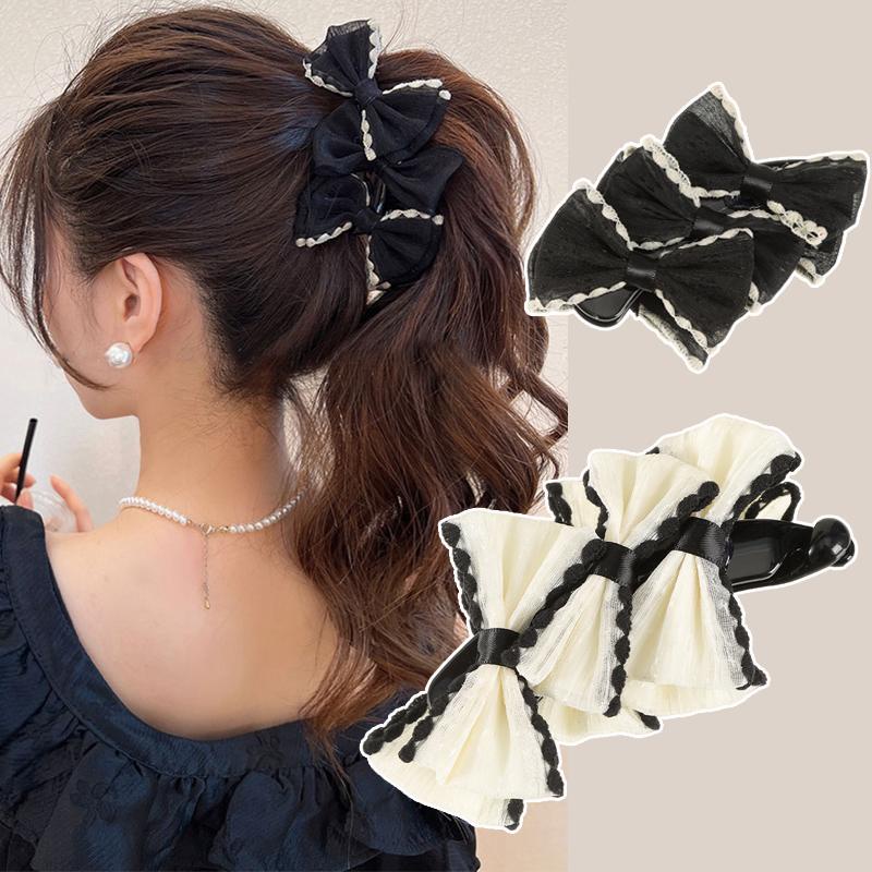 Kẹp tóc CHLINS 12cm đính nơ thời trang Hàn Quốc cho nữ