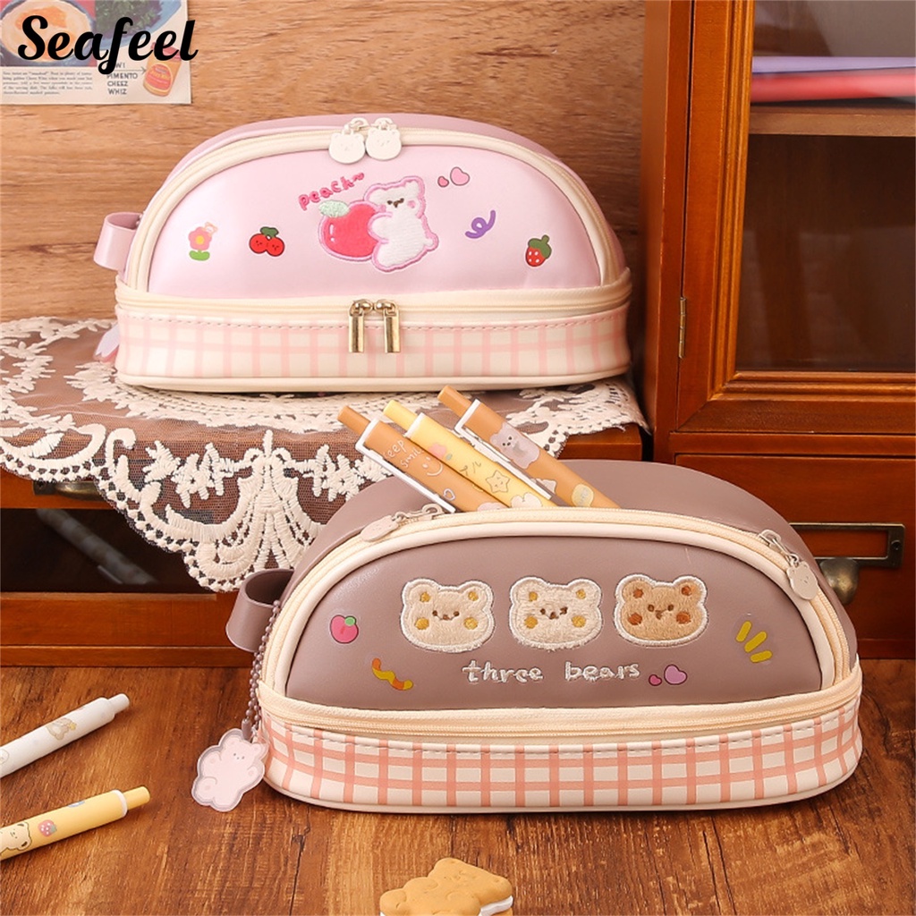 Bóp Viết Hai Lớp Sức Chứa Lớn Họa Tiết Dễ Thương Cho Nữ