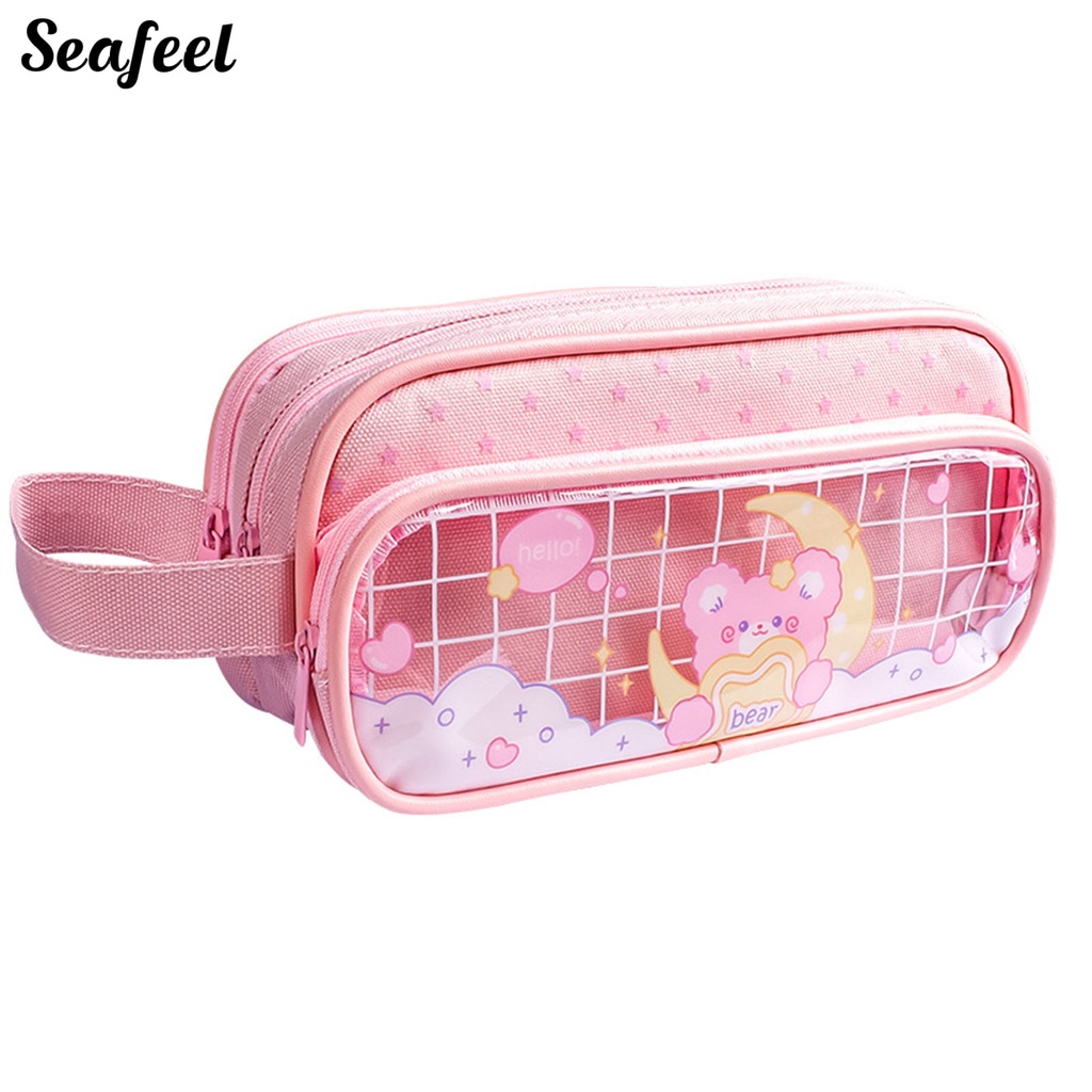 Túi Đựng Bút 3 Ngăn Sức Chứa Lớn Nhỏ Gọn Đơn Giản