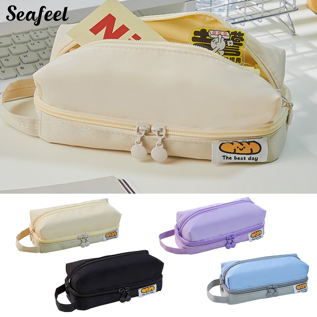 Túi Đựng Bút Đa Năng Nhiều Ngăn Có Tay Cầm Và Khóa Kéo Tiện Dụng