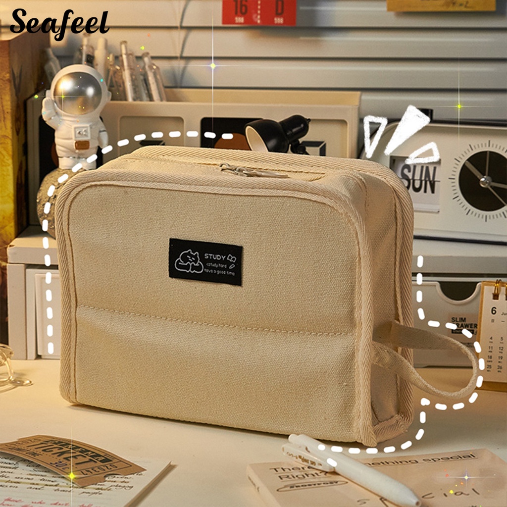 Túi Đựng Bút Bằng Vải Canvas Sức Chứa Lớn Phong Cách Dành Cho Học Sinh