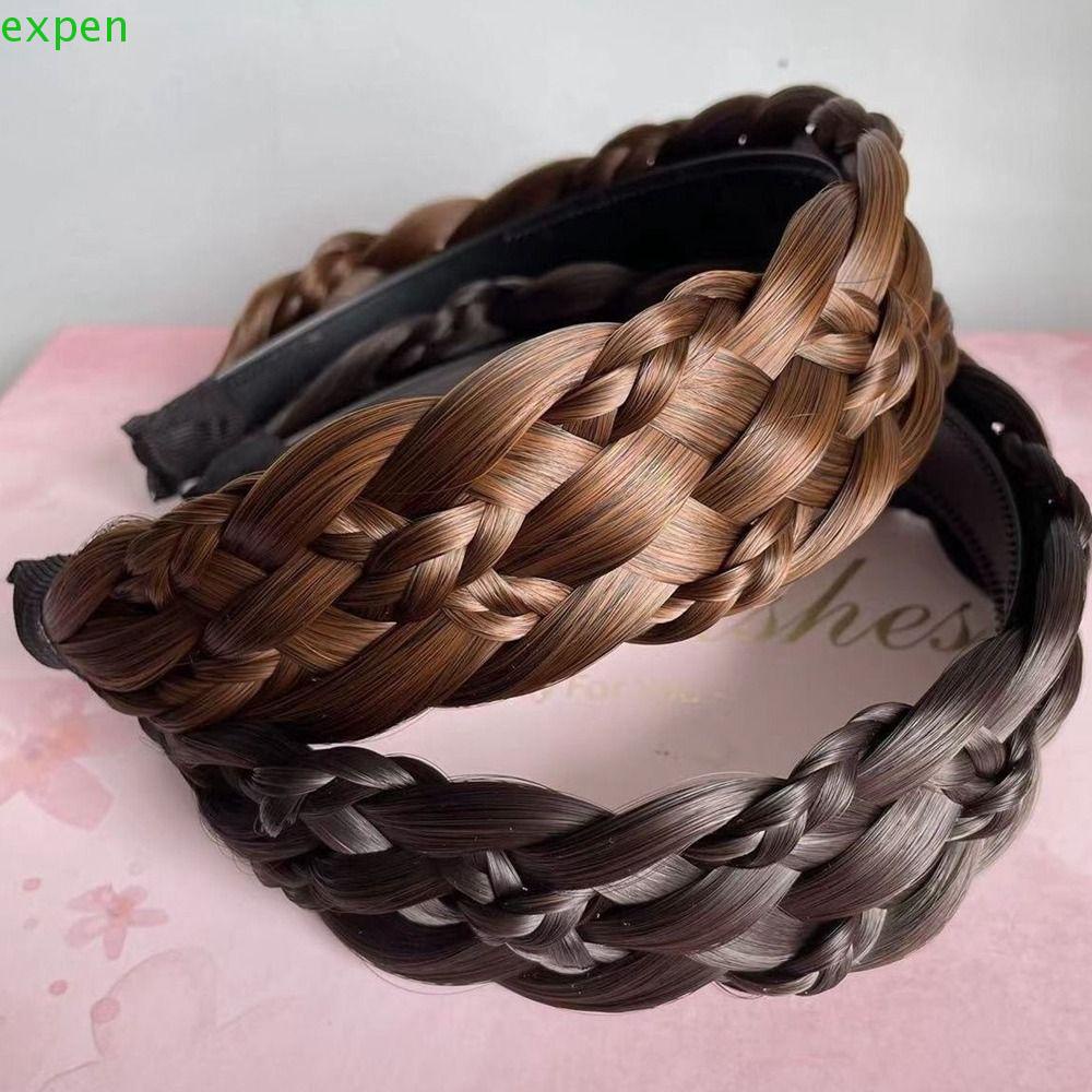 Băng Đô Bện Sáu Sợi Xương Cá Chống Trượt Đơn Giản Cho Nữ Rửa Mặt