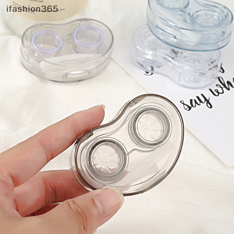 [ifashion365] Hộp Đựng Kính Áp Tròng Trong Suốt Có Thể Mang Theo Phong Cách Lạnh Đơn Giản Kèm Nhíp