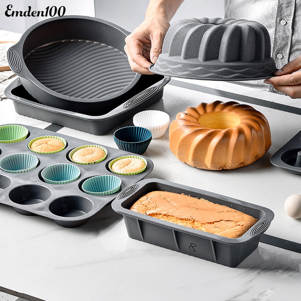 Bộ 12 Khuôn Silicone Làm Bánh Cupcake Chống Dầu