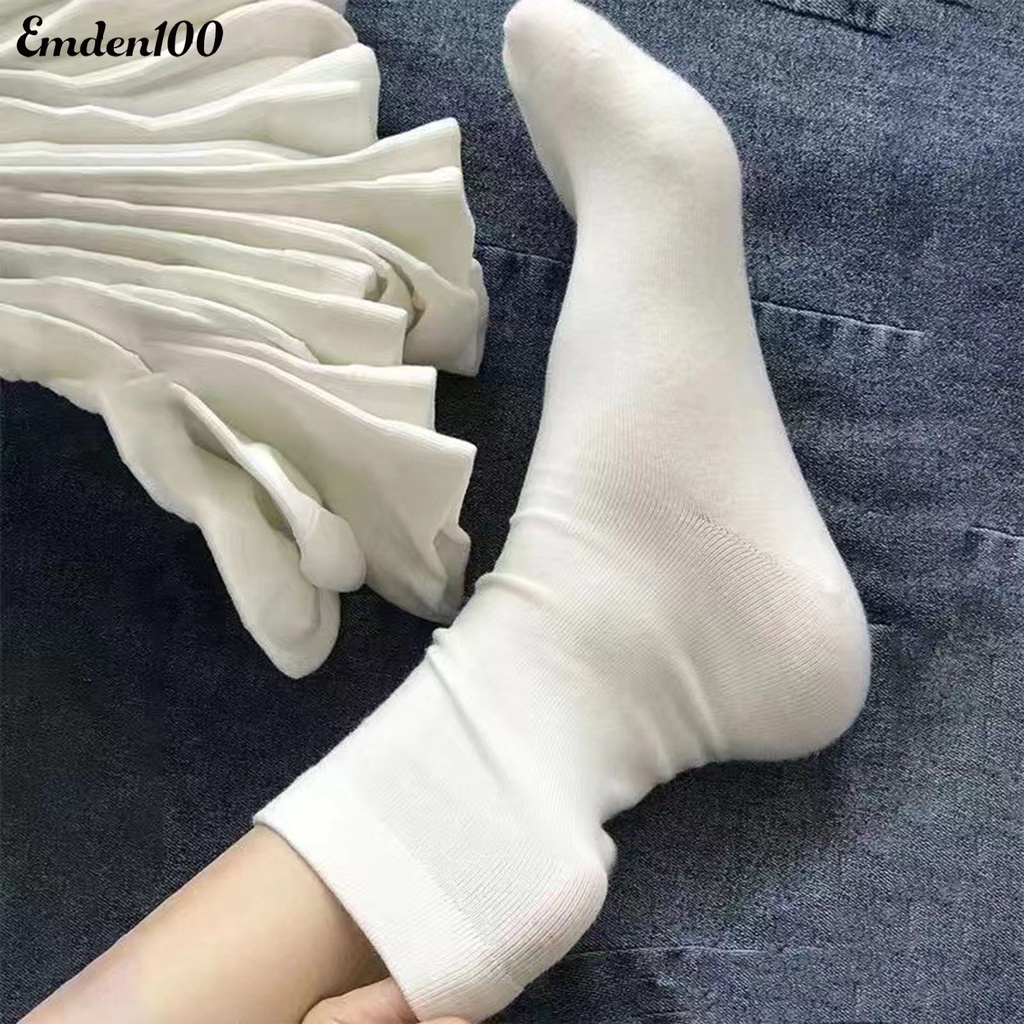 1 Đôi Tất Thể Thao Dày Màu Trơn Phong Cách Nhật Bản Thời Trang Mùa Đông Cho Nữ