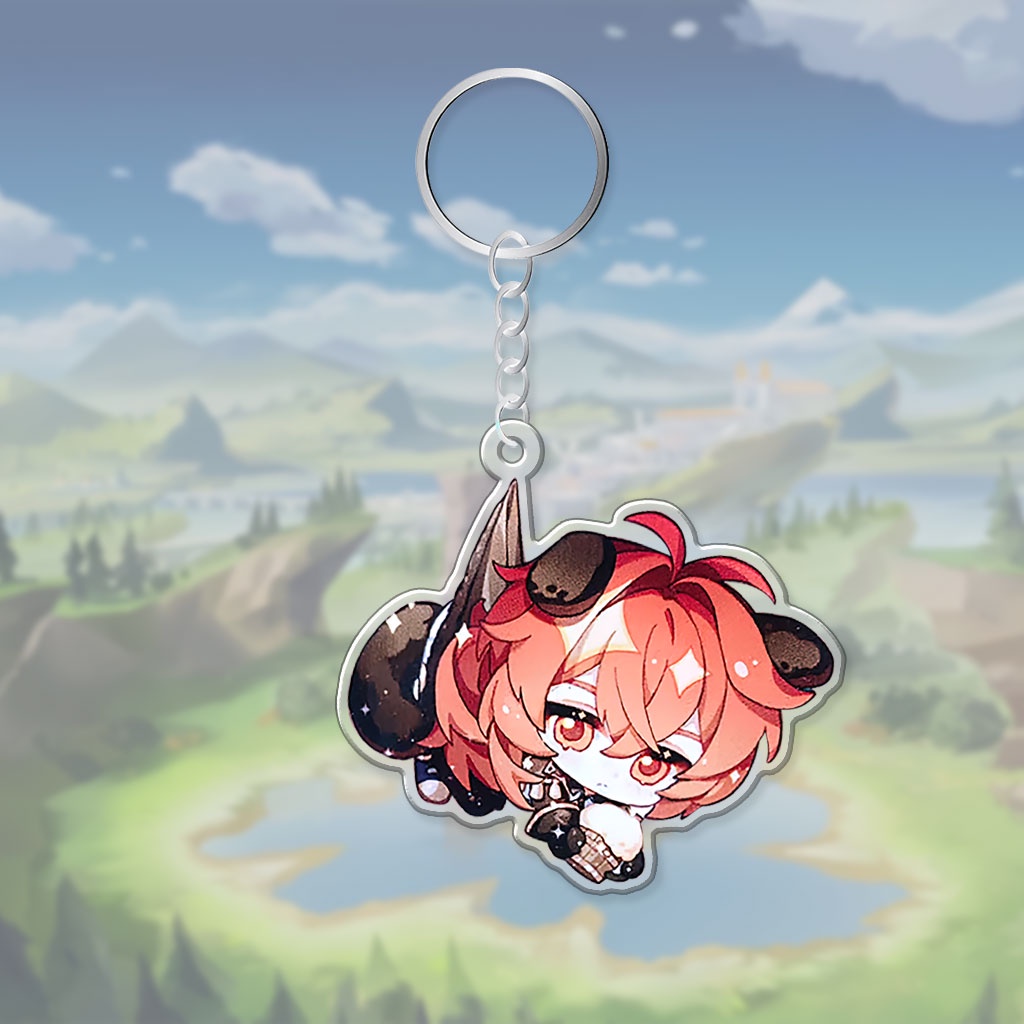 Móc khoá Genshin Impact Chibi Mica Acrylic Gund Anime in hình nhân vật cute trang trí túi xách balo làm quà tặng bạn bè